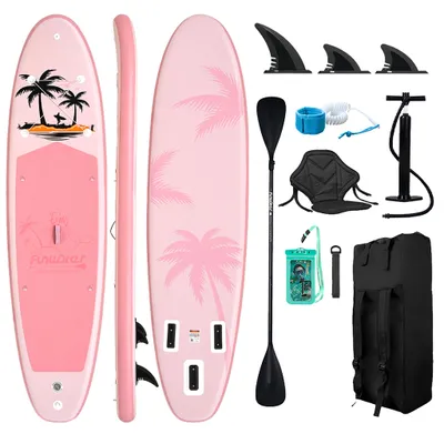 Obrázek produktu pro FUNWATER Nafukovací SUP deska 335 x 84 x 15 cm, nosnost 190 kg, stabilní kompletní sada pro začátečníky a dospělé, růžová