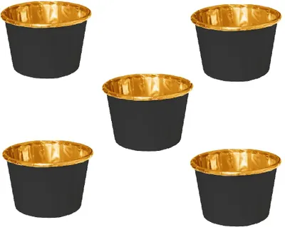 Produktbild von Elhandel Papilotki do Babeczek Muffinformen Schwarz-Gold 20 Stück