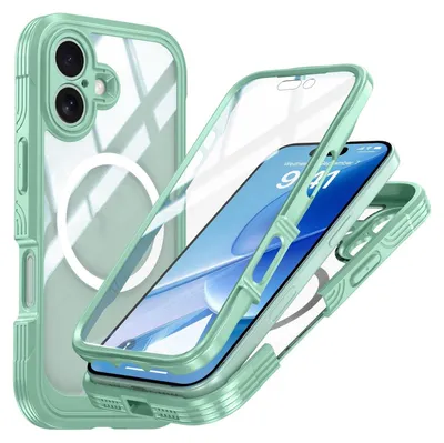 Immagine prodotto di Per Apple iPhone 17 MagSafe Magnetic 360 Full Body Hybrid Case Bumper verde