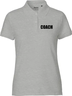 Produktbild von Huuraa Damen Polo Shirt Coach Training L Sport Grey Bio Baumwolle Fairtrade Poloshirt Geschenkidee