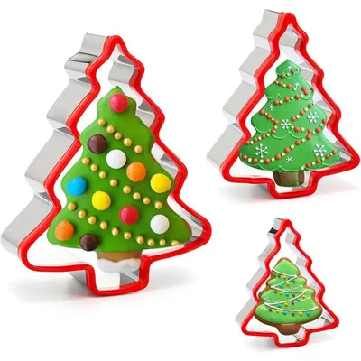 3er-Set Weihnachtsbaum-Ausstechformen aus Edelstahl