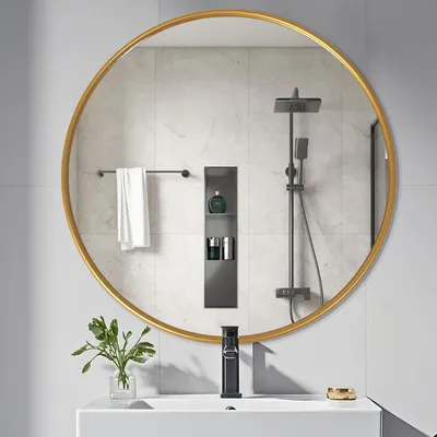 Image de Miroir rond mural de 40 cm avec cadre en aluminium