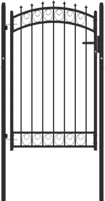 Immagine prodotto di Cancello per recinzione con punte in acciaio 100x150 cm nero