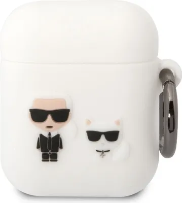 Image de Karl Lagerfeld Klaca2Silkcw Airpods 1/2Cover Biały/White Silicone Karl & Choupette