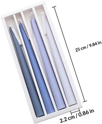 Produktbild von 4stücke Romantische Duftkerzen Mit Langem Stiel Smokeless Kerzen Für Hochzeiten Partys Und Stimmungsvolle Abendessen Blau Mit Glockenblumen-duft