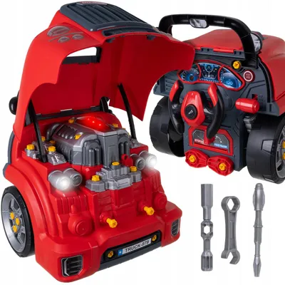 Obrázok produktu pre Dielňa malého mechanika – stavebnica motora a auta so svetelnými a zvukovými efektmi, určená pre deti od 3 rokov