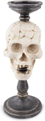 Productafbeelding van Halloween kaarsenhouder in de vorm van een schedel, decoratieve sculptuur, Halloween-horrorornament, decoratie voor thuis