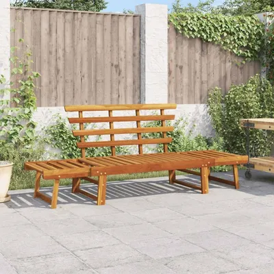 Immagine prodotto di Panca da giardino e lettino prendisole 2-in-1, 190 cm, legno massello, regolabile