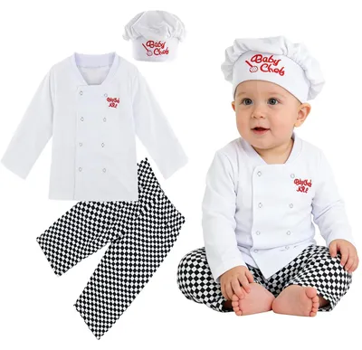 Produktbild von MOMBEBE COSLAND Jungen Koch Bekleidungsset Halloween Chef Outfit 2 Jahre Weiß