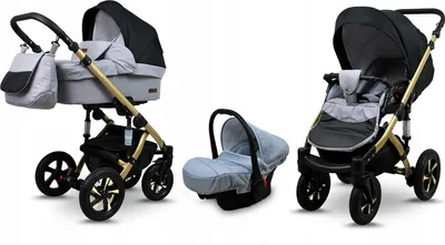 Immagine prodotto di BabyLux® Sky Lark | Set di gattini 3in1 | Argento Flex Nero | Gattino combinato | Set di gattini