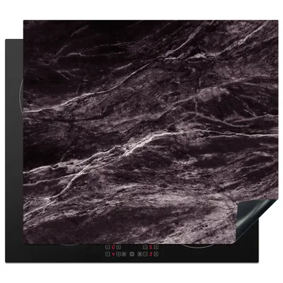 Obrázok produktu pre KitchenYeah® Kryt varnej dosky mramor - kamene - čierna - biela, 58x51cm, kuchynská dekorácia, keramický kryt varnej dosky, krycia doska na varnú dosku