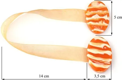Zdjęcie produktu dla Upinacz dekoracyjny z magnesem owal II pomarańczowy x2