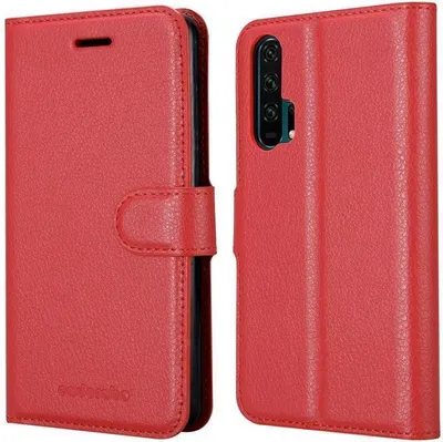 Produktbild von Cadorabo Hülle für Honor 20 PRO Schutz Hülle in Rot Handyhülle Etui Case Cover Magnetverschluss
