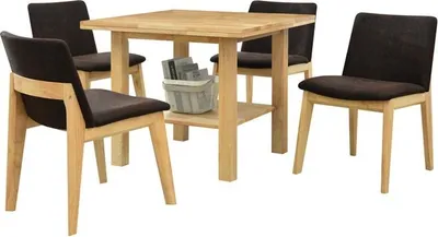 Obrázok produktu pre Kondela Jedálenský set Fosen 1+4 - prírodná / tmavohnedá