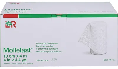 Zdjęcie produktu dla Mollelast elastyczny bandaż mocujący 10cmx4m, 100 sztuk BIN