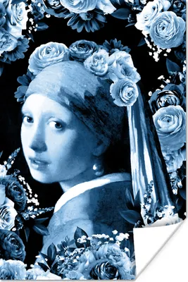 Produktbild von MuchoWow® Poster Mädchen mit Perlenohrring - Johannes Vermeer - Delfter Blau 60x90 cm - Wanddekoration
