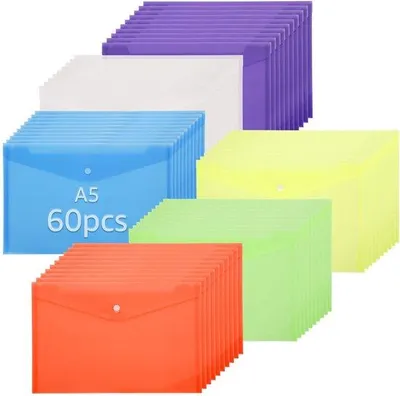 Produktbild von A5 Dokumentenmap 6farbig transparent mit Druckknopf