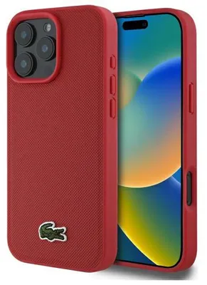 Obrázok produktu pre Puzdro Lacoste Iconic Petit Pique MagSafe pre iPhone 16 Pro Max, červené