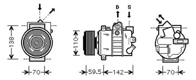 Produktbild von DIEDERICHS DCK1034 PXE16 Klimaanlage Klimakompressor R134a für VW Golf VII Schrägheck (5G1, BQ1, BE1, BE2) GOLF VI (5K1) Golf V Schrägheck (1K1)