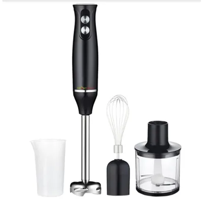 Obrázok produktu pre Ručný mixér – 4 v 1 – 500 W – nerezové čepele – drvič ľadu – sekáč na zeleninu – metlička