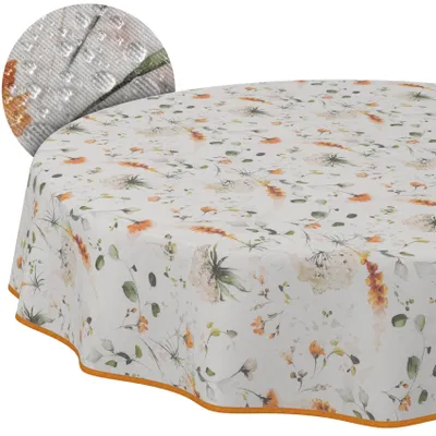 Tischdecke 3.0 Floral Frühling Bunt Rund 120cm Band Wachstuch abwaschbar, Hauptbild