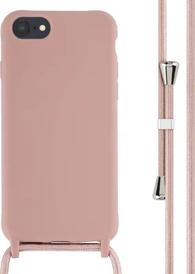 Productafbeelding van imoshion Siliconen hoesje met koord voor de Apple iPhone SE (2022 / 2020) / 8 / 7 - Sand Pink