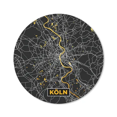Produktbild von MuchoWow® Mauspad Mousepad Köln - Karte - Stadtplan - Deutschland - Gold 20x20 cm - Mousepads - Maus Mat - Pad - Mausunterlage - Schreibtischmatte