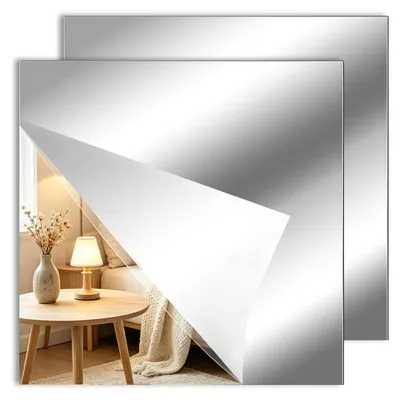 Acrylspiegel-Sticker, selbstklebend, 2 Stück, für Bad & Schlafzimmer