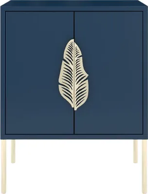 Produktbild von Merlin mit dekorativem Griff / Nachttisch, Beistelltisch Mit Goldenen Details / 54 Cm / Marineblau