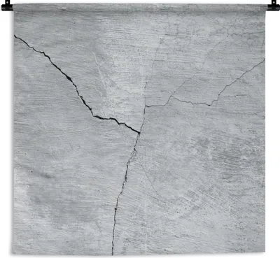 Produktbild von MuchoWow® Wandteppich Wandbehang Beton - Riss - Grau 60x60 cm Tapisserie Dekoration Wandtuch - Dekorationen - Wand Decke