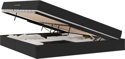 Immagine prodotto di Letto con contenitore e materasso Nero 200 x 200 cm Velluto