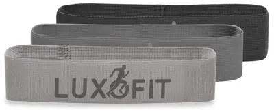 Image de Lot de 3 bandes fitness textiles Luxofit Mini 32 × 6,6 cm, Light à Strong