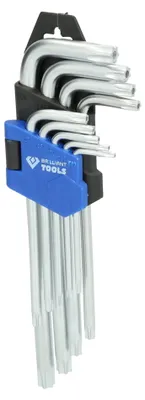 Image de BRILLIANT TOOLS Jeu de clés mâles coudées à profil Torx® court 9 pièces - BT044009