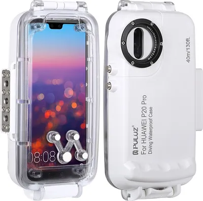 Produktbild von PULUZ 40m/130ft Unterwasser Tauchen Telefon Schutzhülle für Huawei P20 / Pro MATE20Pro Surfen Schwimmen Schnorcheln Foto Video Weiß