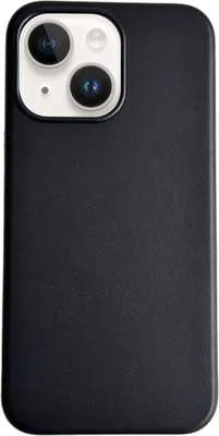 Produktbild von Für iPhone 15 Plus Pure Color Leder Magsafe Magnetic Phone Case (Schwarz)