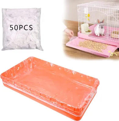 Produktbild von Famanu Wegwerfunterlage für Kaninchenkäfig - Leckfrei - 50 Stück - Transparent