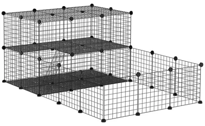 Immagine prodotto di Gabbia per Conigli Modulabile 175x105x70 cm in Metallo Nero