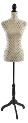 Schneiderpuppe Damen 36/38, höhenverstellbar, beige-schwarz