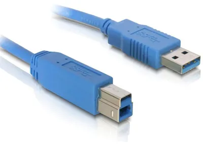 Image de Delock 82581 DELOCK USB3.0 Kabel A -> B St/St 3.00m blau