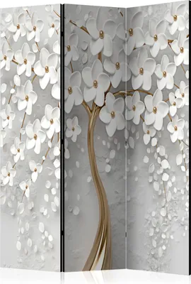 Image de Nouveauté ! Paravent décoratif Séparateur de pièce Cloison Paravent photo Paravent espagnol XXL FLORES ÁRBOL 135x172 cm b-B-0475-z-b