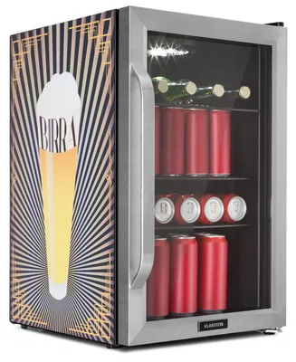 Zdjęcie produktu dla Klarstein Kühlschrank 70L, Kleiner Kühlschrank mit Herausnehmbaren Ablagen, Leiser Mini Kühlschrank mit Glastür & LED, Getränkekühlschrank Klein, Outdoor Geeignet, Biersafe für Flaschen, 0-10°C