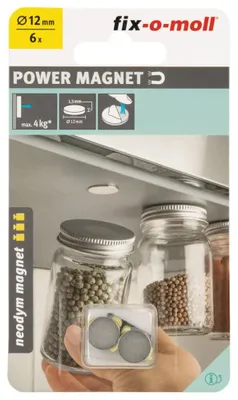 Produktbild von Magnetscheibe Neodym kleb.silber12mm6St.
