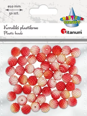 Produktbild von Kunststoffperlen weiß und rot 10 mm 50 Stück Titanum