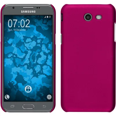 Produktbild von PhoneNatic Case kompatibel mit Samsung Galaxy J3 Emerge - Hülle pink gummiert Hard-case + 2 Schutzfolien