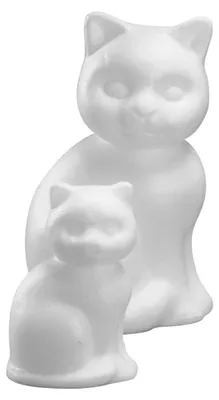 Zdjęcie produktu dla Rayher 3320100, Kot z pianki styropianowej, 13 cm, biały