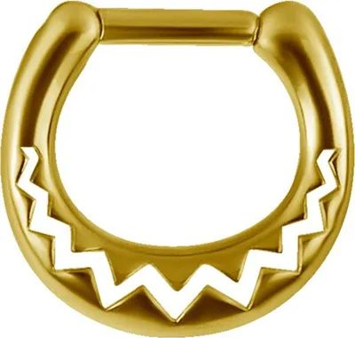 Produktbild von Karisma Edelstahl 316L Hinged Ring Piercing Ohrring Tribal Afrikan Pattern- 1,2x8mm - Silber