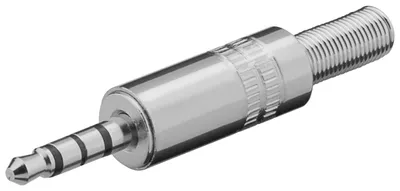 Immagine prodotto di goobay Klinkenstecker 3,5 mm stereo 4 Kontakte mit Knickschutz metall (Bulk)