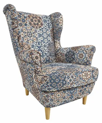 Produktbild von ANMIL Sessel Ohrensessel in Grau 80 x 103 x 88 cm Moderner Relaxsessel im Hexagon-Design mit Holzfüßen