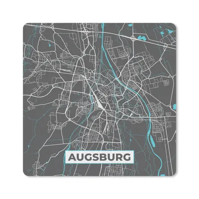 Produktbild von MuchoWow® Mauspad Mousepad Stadtplan - Deutschland - Blau - Augsburg - Karte 20x20 cm - Mousepads - Maus Mat - Pad - Mausunterlage - Desk Mat - Bureauartikeln