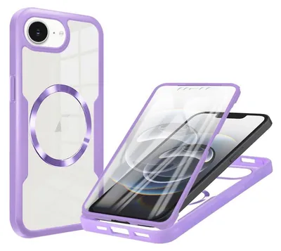 Immagine prodotto di Custodia per Apple iPhone 17e 16e Full Cover a 360 gradi in acrilico e TPU ibrido, viola